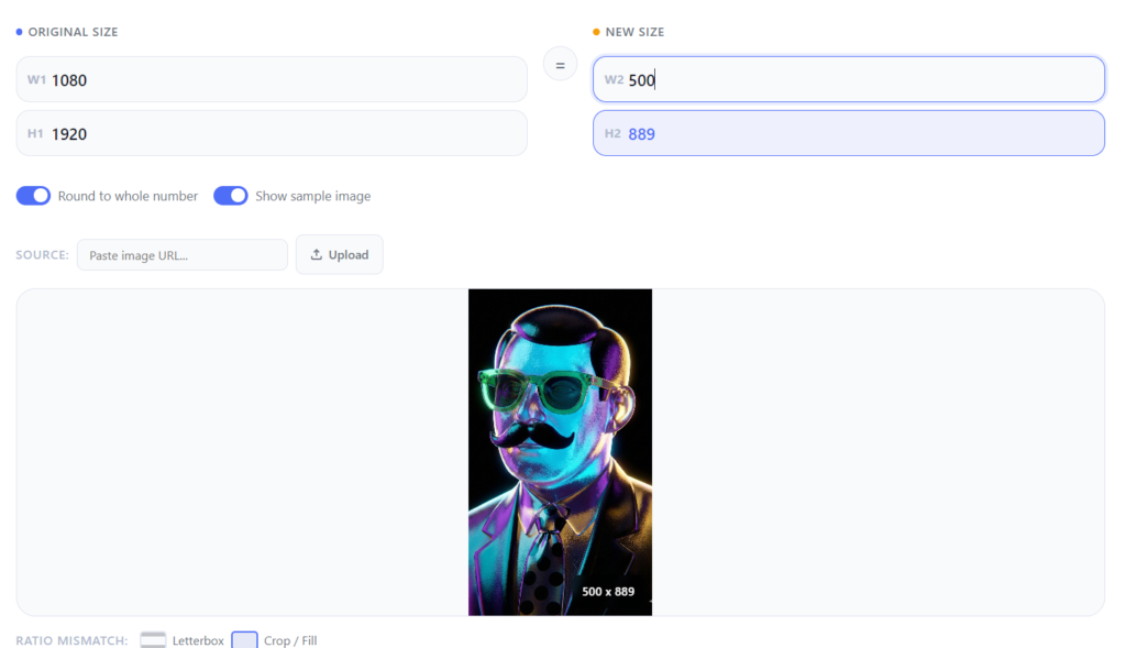 Aspect Ratio Calculator 3 Aspect ratio calculator results showing proportional image resizing